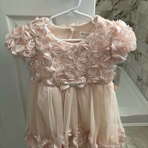 Elegant Pink Rosette Dress brand new toddler